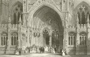 Entrée de la cathédrale de Lincoln - Thomas Allom