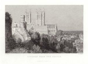Lincoln depuis le château - Thomas Allom