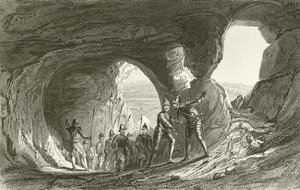 Le trou de Mortimer, château de Nottingham - Thomas Allom