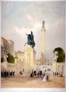 The Mall et Waterloo Place, Westminster, Londres, vers 1845 - Thomas Allom