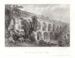 Le Pont du Gard, près de Nîmes - Thomas Allom