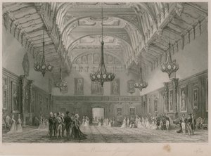 La Galerie de Waterloo, Palais de Buckingham. Publié en 1840 - Thomas Allom