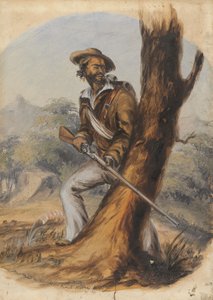 Barton Hottentot Kat River Levy (crayon et huile sur papier) - Thomas Baines