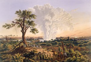 Les Chutes au lever du soleil avec le nuage de pulvérisation s