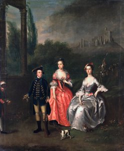 Portrait du capitaine Fenwick, de sa femme Isabella Orde et de sa sœur Ann, c.1746 - Thomas Bardwell