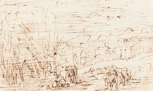 Figures dans un paysage [verso] - Thomas Barker