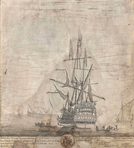Vue du Navire Royal Sovereign de Sa Majesté - Thomas Baston
