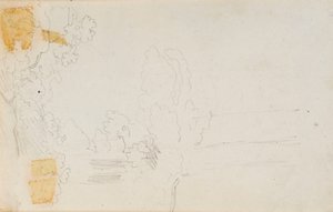 Un paysage et des arbres (verso) - Thomas Baxter