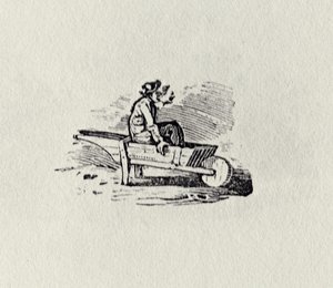 Un homme dans une brouette de 