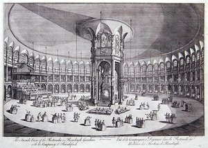 Vue intérieure de la Rotonde dans les jardins de Ranelagh avec la compagnie au petit-déjeuner, de 