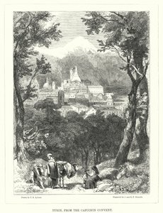 Turin, depuis le couvent des Capucins (gravure) - Thomas Brabazon Aylmer