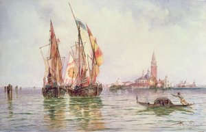 Bateaux de pêche près de San Giorgio Maggiore, Venise