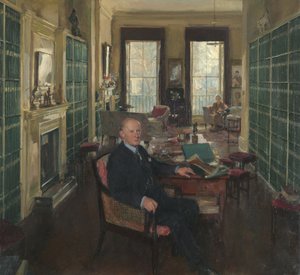 Sir Robert Witt dans sa bibliothèque à 32 Portman Square - Thomas Cantrell Dugdale