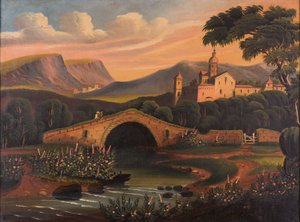 Scène Italienne avec Pont, 1840-1860 - Thomas Chambers