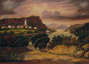 Lac George et le village de Caldwell, milieu du 19e siècle - Thomas Chambers