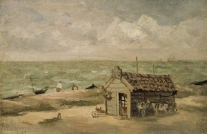 Une cabane de pêcheur au bord de la mer - Thomas Churchyard