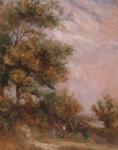 Paysage avec arbres et une figure - Thomas Churchyard