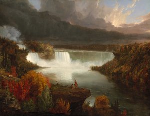 Vue lointaine des chutes du Niagara, 1830