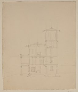 Dessin de la villa proposée à Catskill, c.1801-48 - Thomas Cole