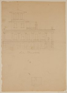 Élévation latérale de la villa proposée à Catskill - Thomas Cole