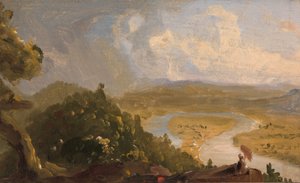 Esquisse pour Vue depuis Mount Holyoke, Northampton, Massachusetts, après un orage (Le Méandre) - Thomas Cole
