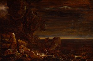 Le pèlerin du monde à la fin de son voyage étude pour la série, La Croix et le Monde - Thomas Cole