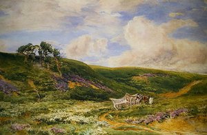 Paysage avec charrette