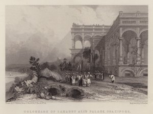 Colonnade du palais de Sahadut Ali, Ghazipore - Thomas Colman (after) Dibdin