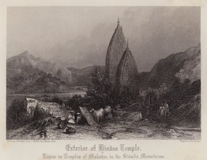 Extérieur du temple hindou (lithographie en couleur) - Thomas Colman (after) Dibdin