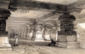 Intérieur de Lanka, Ellora, Inde, 1845 - Thomas Colman Dibdin