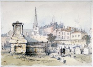Vue de Bunhill Row depuis Bunhill Fields, Finsbury, Islington, Londres - Thomas Colman Dibdin