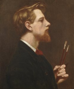Autoportrait avec deux pinceaux carrés, vers 1880