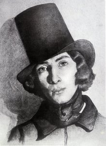 Portrait de Maurice Sand (1823-1889), fils de George Sand, 21 ans - Dessin non daté par Thomas Couture (1815-1879) - ce dessin a longtemps été considéré comme celui de sa mère George Sand - Thomas Couture
