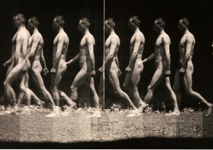 Homme marchant, photographie stroboscopique