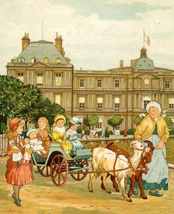 Jardins du Luxembourg, promenade en chèvre pour enfants