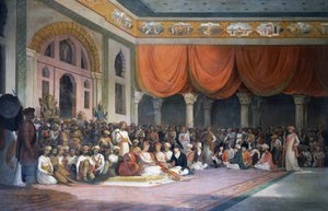 Charles Warre Malet concluant un traité avec le Peshwa de l