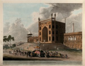 Porte orientale du Jummah Musjid à Delhi - Thomas Daniell