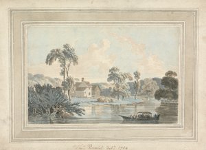 Ferme, rivière et péniche