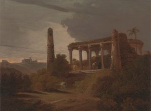 Paysage indien avec ruines de temple - Thomas Daniell