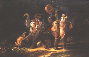 Chasse au tigre dans les Indes orientales - Thomas Daniell