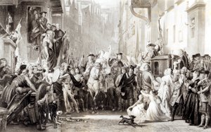 Le prince Charles Edward (1720-88) et les Highlanders entrant à Édimbourg après la bataille de Preston, 21 septembre 1745