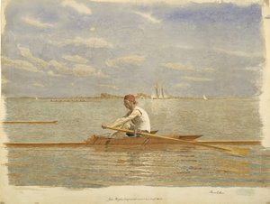 John Biglin dans un skiff simple