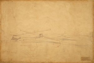 Dessin en perspective pour Les Frères Biglin tournant le piquet