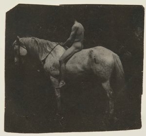 Samuel Murray à califourchon sur le cheval Billy d