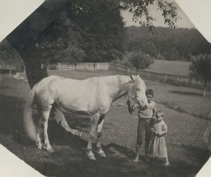 Le cheval Billy de Thomas Eakins et deux enfants Crowell à Avondale, Pennsylvanie, vers 1892 - Thomas Eakins
