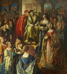 Le roi Henri VII infligeant une amende aux citoyens de Bristol parce que leurs femmes étaient si bien habillées - Thomas Edwin Mostyn