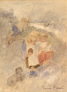 Enfants pêchant