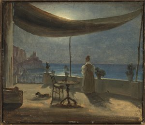 Une terrasse à Amalfi au clair de lune, vers 1834 - Thomas Fearnley