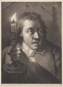 Mann mit Kerze