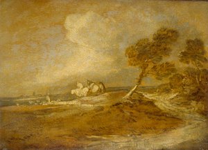 Un paysage avec des cavaliers, fin du 18ème siècle - Thomas Gainsborough
